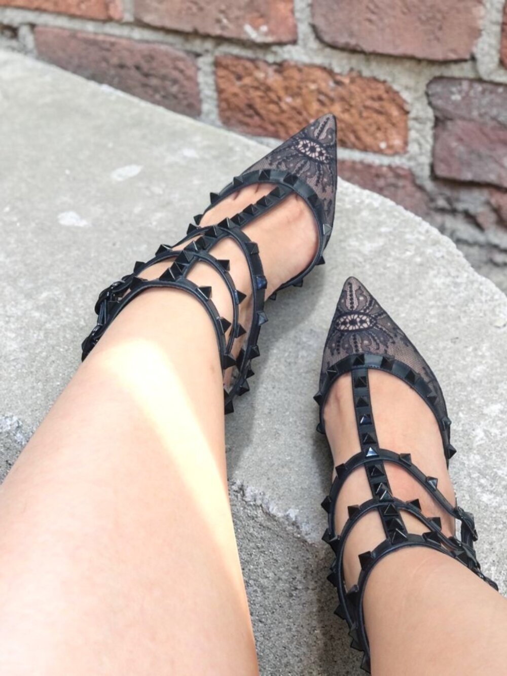 Valentino Garavani Lace Rockstud Caged Heels Black Size 37 - Picture 15 of 15